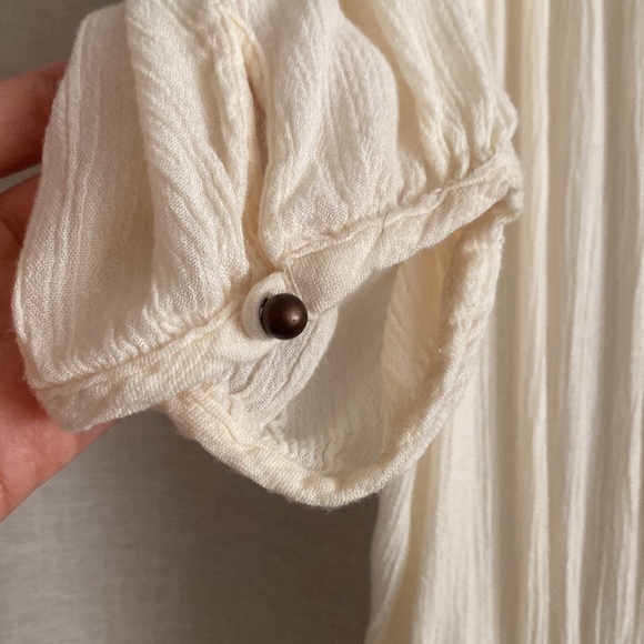 Boho cream and embroidery tunic Medium - Picture 4 of 5